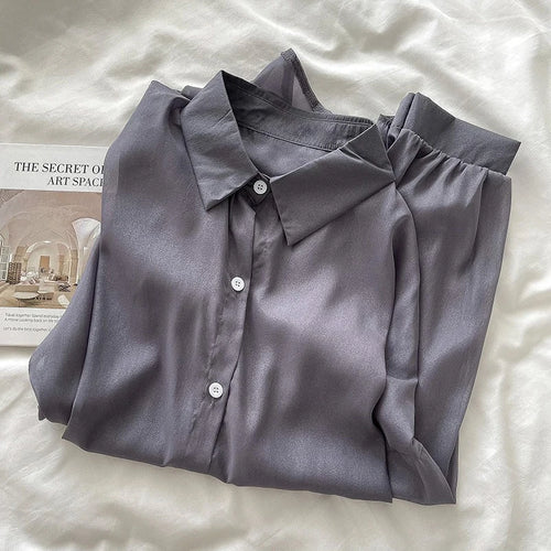 Semi Sheer Long Sleeve Button Up Shirts Lightweight Chiffon Single Breasted Blouse Shirt Women Spring Summer 2026 Casual Tops
